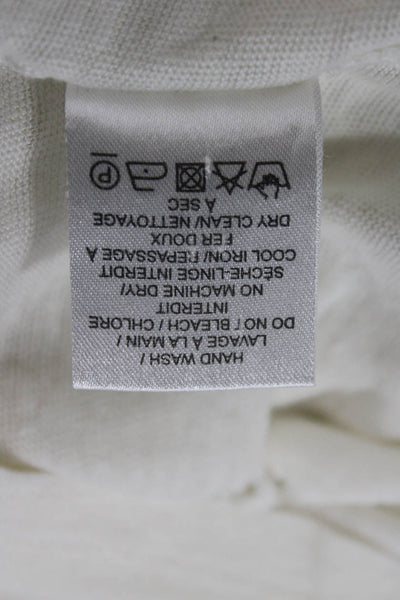 IRO Women Basic White Linen T-Shirt Short Sleeve Round Neck Grunge Size 40
