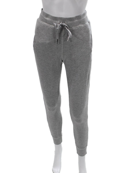ALALA Unisex Pullover Gray V-Neck Long Sleeve Drawstring Rayon Blend Size XS