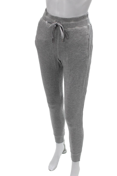 ALALA Unisex Pullover Gray V-Neck Long Sleeve Drawstring Rayon Blend Size XS