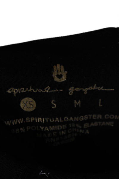 Spiritual Gangster Women Black Ankle Leggings Stars Size XS