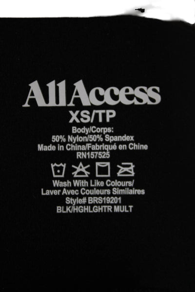 All Access Women Ankle Black Leggings 50% Nylon 50% Spandex Size XS