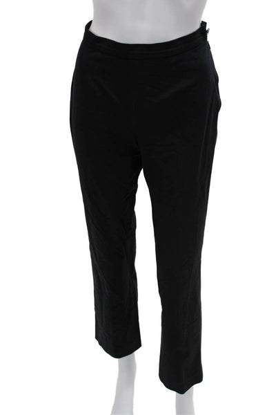 Piazza Sempione Womens Ankle Dress Pants Black Cotton Stretch Size 40