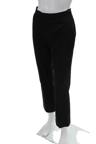 Piazza Sempione Womens Ankle Dress Pants Black Cotton Stretch Size 40