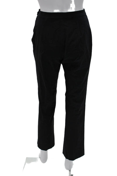 Piazza Sempione Womens Ankle Dress Pants Black Cotton Stretch Size 40