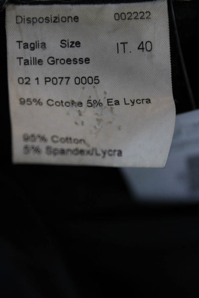 Piazza Sempione Womens Ankle Dress Pants Black Cotton Stretch Size 40