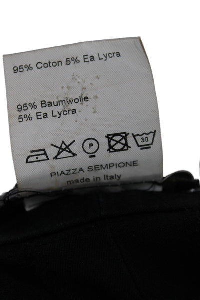 Piazza Sempione Womens Ankle Dress Pants Black Cotton Stretch Size 40