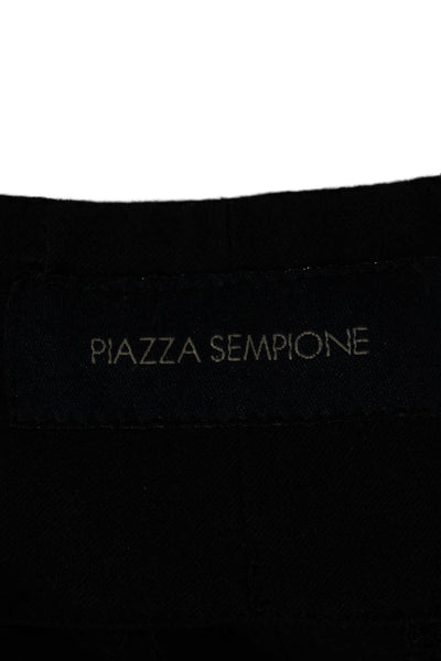 Piazza Sempione Womens Black Cropped Ankle Dress Pants Wool Zip 25in Size S