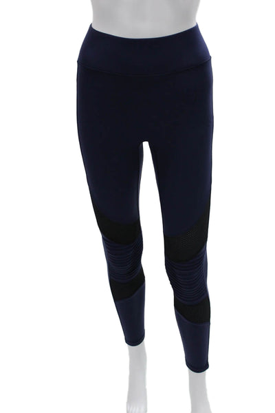 All Access Womens Biker Ankle Leggings Dark Blue Nylon Spandex Size XS