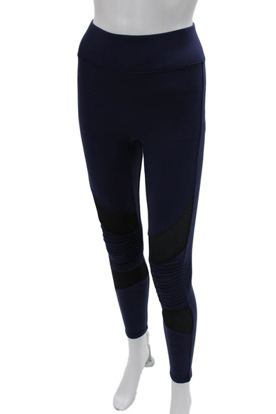 All Access Womens Biker Ankle Leggings Dark Blue Nylon Spandex Size XS