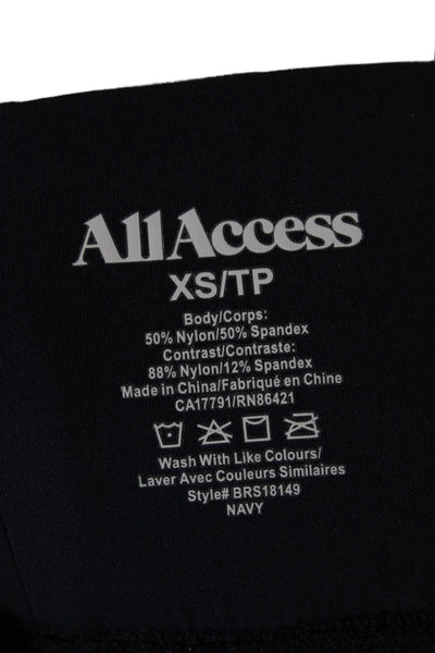 All Access Womens Biker Ankle Leggings Dark Blue Nylon Spandex Size XS