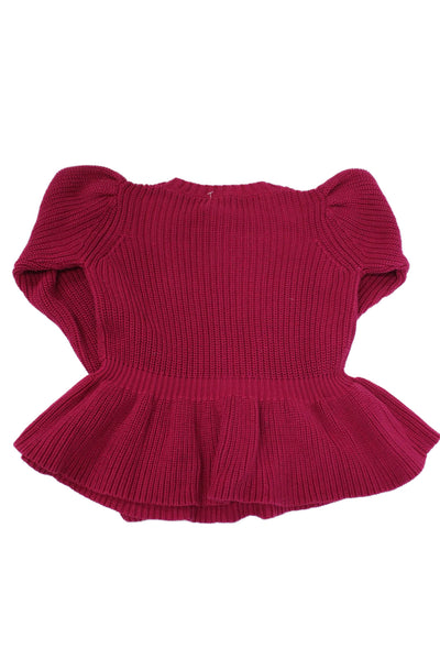 Il Gufo Girls Crewneck Long Sleeves Knit Sweater Pink Size S