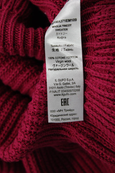Il Gufo Girls Crewneck Long Sleeves Knit Sweater Pink Size S