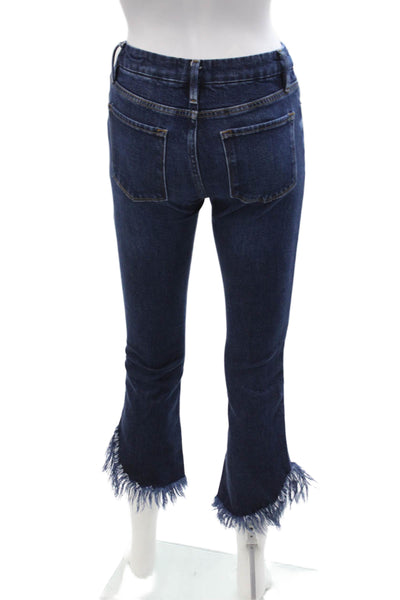 Frame Womens Cropped Flared Jeans Dark Blue Mid Rise 23in Size 25