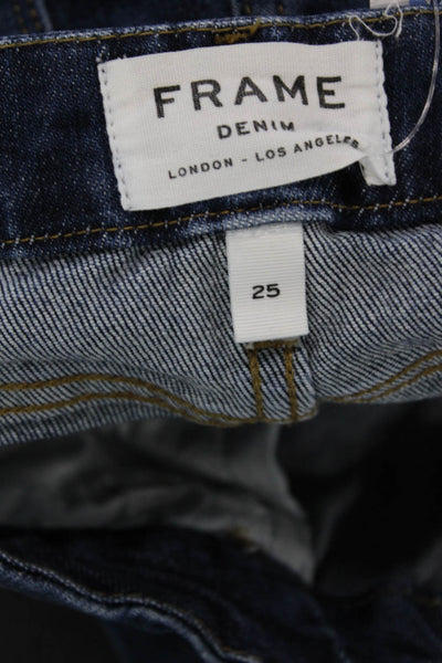 Frame Womens Cropped Flared Jeans Dark Blue Mid Rise 23in Size 25