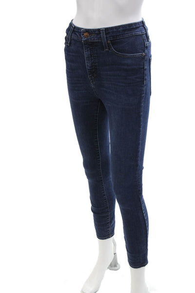 Madewell Womens Ankle Skinny Jeans Dark Blue Mid Rise Button Inseam 26 Size 25