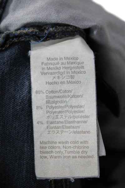 Madewell Womens Ankle Skinny Jeans Dark Blue Mid Rise Button Inseam 26 Size 25