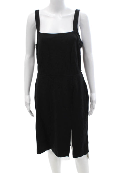 Cupcakes And Cashmere Women Overall Dress Black Square Neck Knee Length Size L