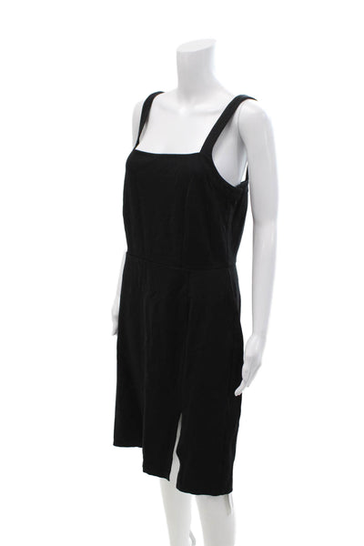 Cupcakes And Cashmere Women Overall Dress Black Square Neck Knee Length Size L
