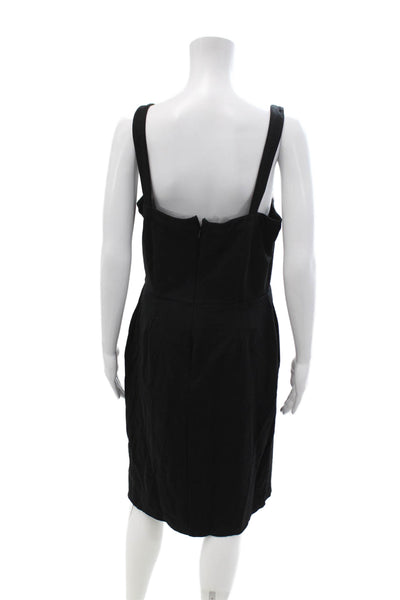 Cupcakes And Cashmere Women Overall Dress Black Square Neck Knee Length Size L