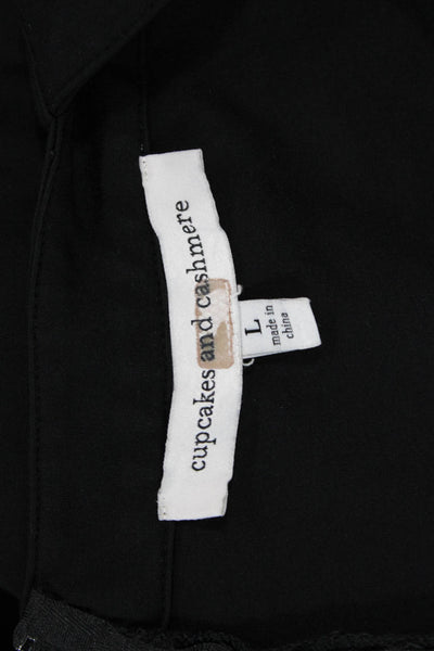Cupcakes And Cashmere Women Overall Dress Black Square Neck Knee Length Size L