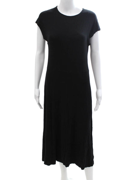 Vince Womens Sheath T-Shirt Dress Black Short Sleeve Crew Neck Size L