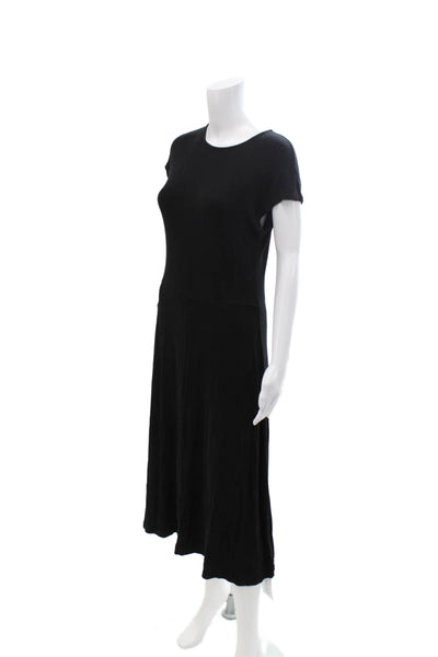 Vince Womens Sheath T-Shirt Dress Black Short Sleeve Crew Neck Size L