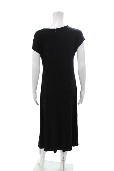 Vince Womens Sheath T-Shirt Dress Black Short Sleeve Crew Neck Size L