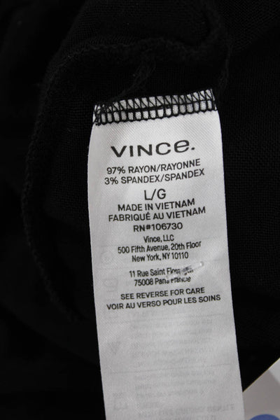 Vince Womens Sheath T-Shirt Dress Black Short Sleeve Crew Neck Size L