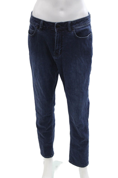Broome Street Womens Boyfriend Jeans Dark Blue High Rise 25 Inseam Size 30