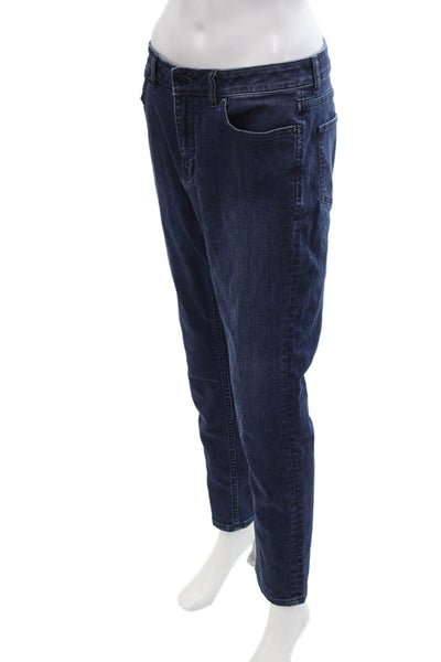 Broome Street Womens Boyfriend Jeans Dark Blue High Rise 25 Inseam Size 30