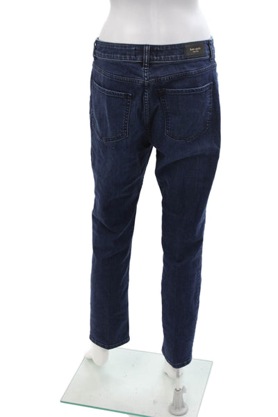 Broome Street Womens Boyfriend Jeans Dark Blue High Rise 25 Inseam Size 30