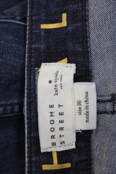 Broome Street Womens Boyfriend Jeans Dark Blue High Rise 25 Inseam Size 30