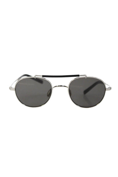 Salt Womens Thin Metal Frame Round Lens Sunglasses Silver
