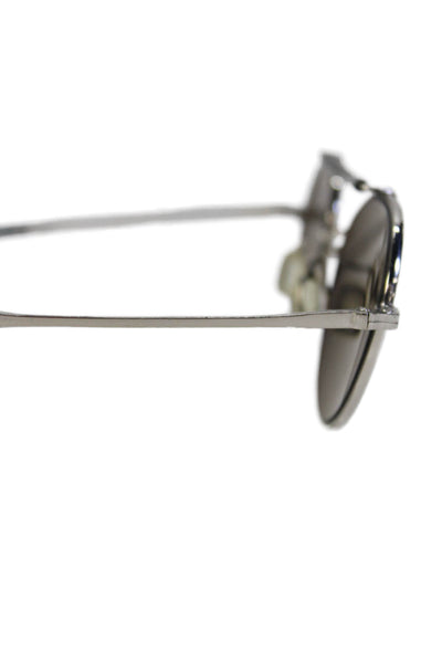 Salt Womens Thin Metal Frame Round Lens Sunglasses Silver