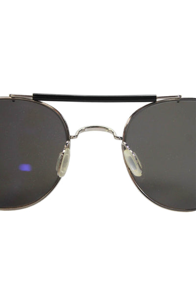 Salt Womens Thin Metal Frame Round Lens Sunglasses Silver