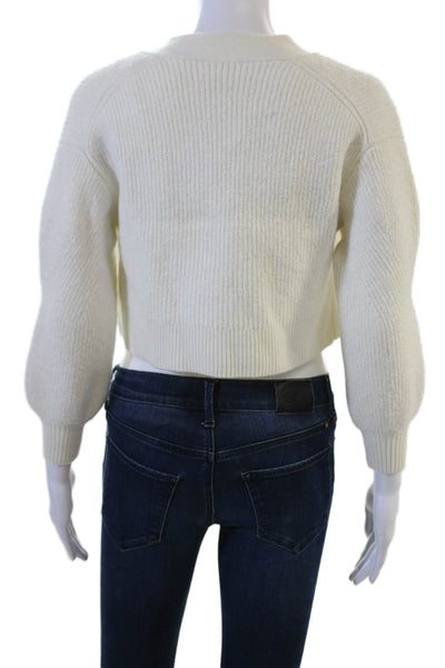 Wilfred Unisex V-Neck White Cardigan Long Sleeve Size 2XS
