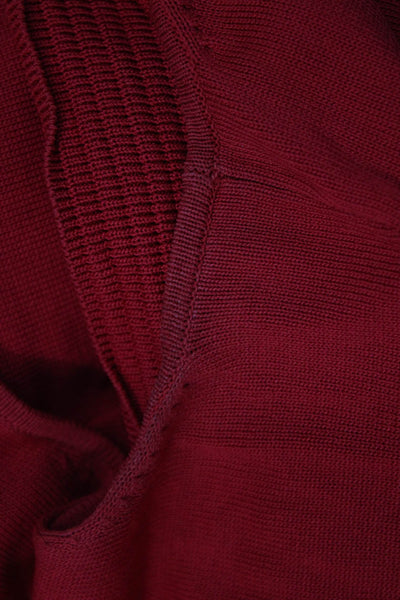 Carolina Herrera Womens Sweater Dress Red Sleeveless V-Neck Viscose Size S
