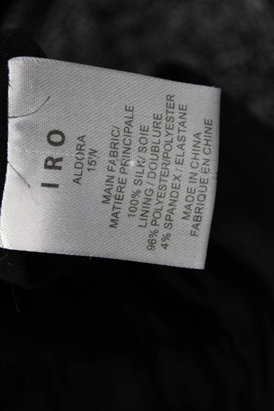 IRO Women Black Silk Geometric A-Line Mini Skirt Size 38