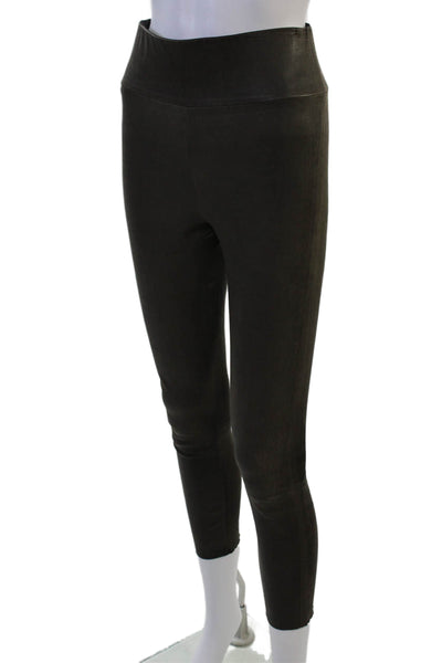 SPRWMN Womens Capri Leggings Black 100% Lamb Designer Size M