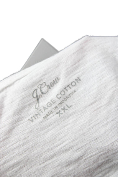 J Crew Womens Basic V-Neck Short Sleeve Cotton T-Shirt White Size 2XL