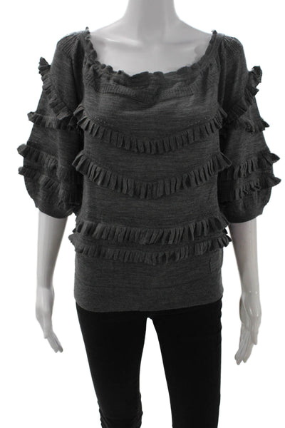 3.1 Phillip Lim Unisex Dark Gray Pullover Sweater Wool Cashmere Size L
