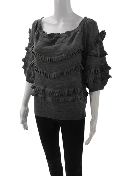 3.1 Phillip Lim Unisex Dark Gray Pullover Sweater Wool Cashmere Size L