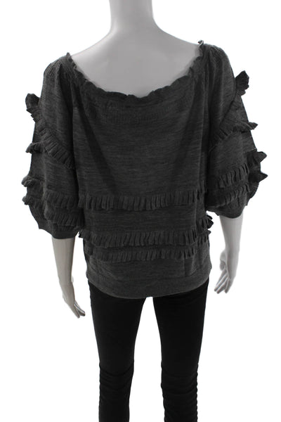 3.1 Phillip Lim Unisex Dark Gray Pullover Sweater Wool Cashmere Size L
