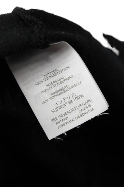 J Crew Women Black V-Neck Basic T-Shirt Short Sleeve Supima Cotton Size 2XL