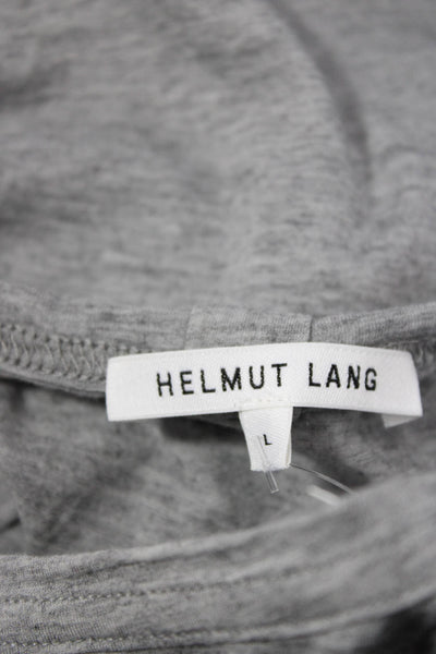 Helmut Lang Women Gray Sleeveless Jersey Tank Crew Neck Cotton Cashmere Size L