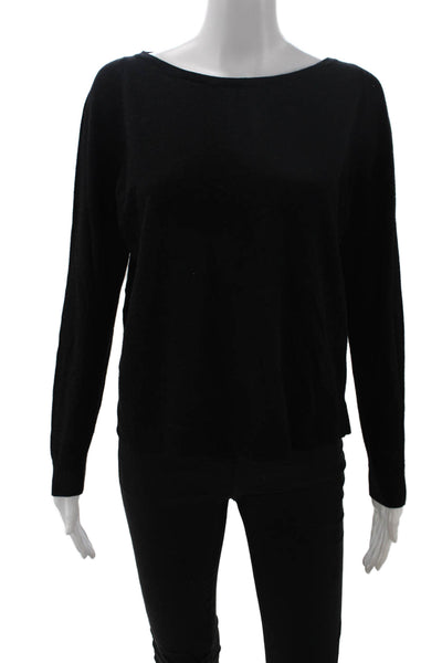 Akris Punto Unisex Black Wool Pullover Sweater Round Neck Long Sleeve Size 16
