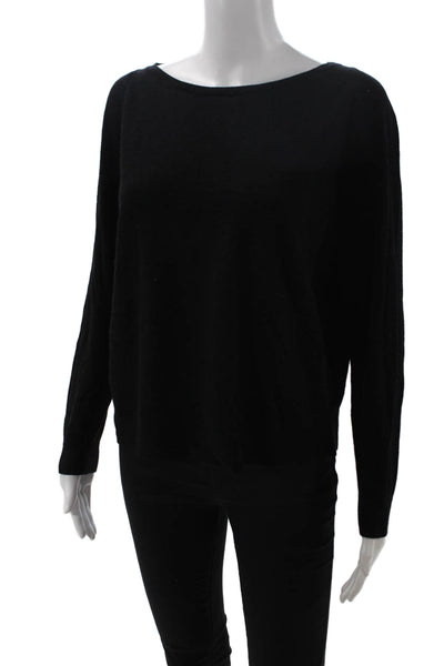 Akris Punto Unisex Black Wool Pullover Sweater Round Neck Long Sleeve Size 16