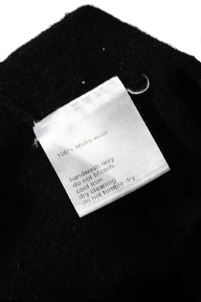 Akris Punto Unisex Black Wool Pullover Sweater Round Neck Long Sleeve Size 16