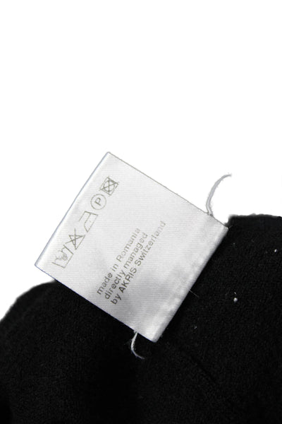Akris Punto Unisex Black Wool Pullover Sweater Round Neck Long Sleeve Size 16