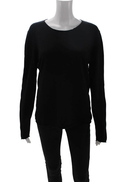 Zadig Unisex Black 100% Merino Wool Skull Pullover Sweater Round Neck Size L